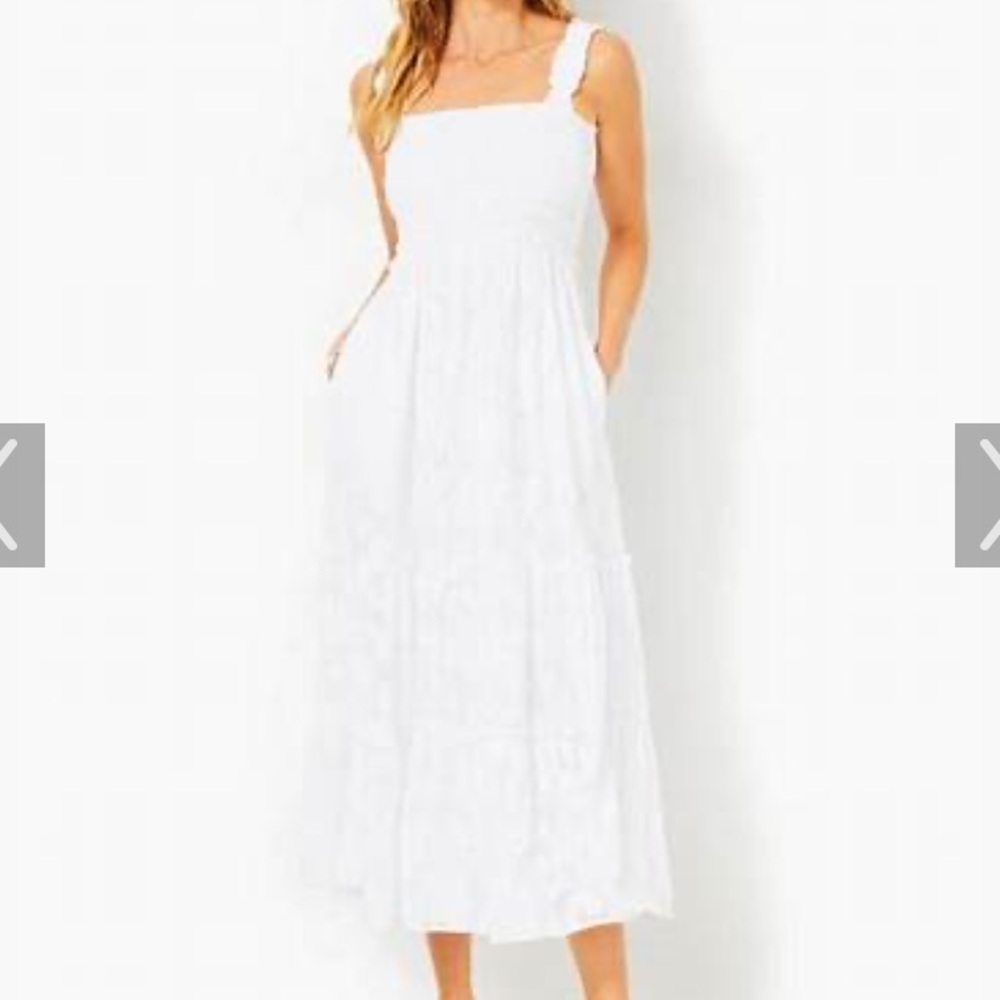 Lilly Pulitzer White Hadley Smocked Dress